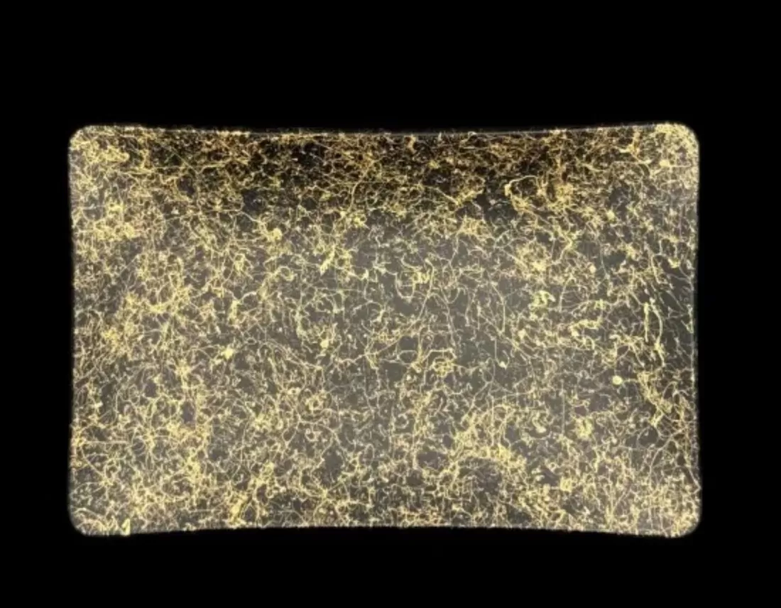 角小皿 乱糸(マット仕上げ) 漆黒 ［NF139］