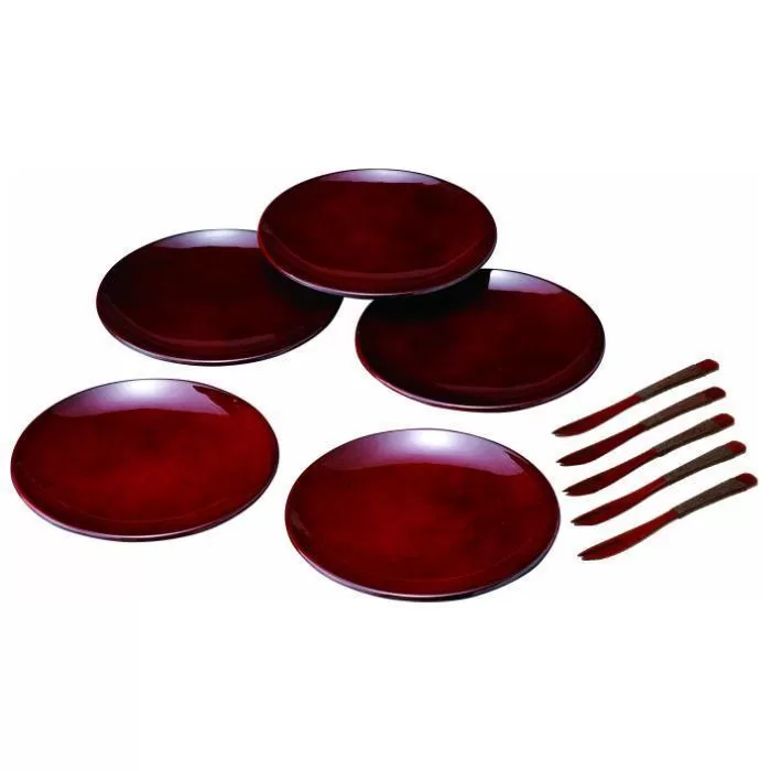 4.2寸 銘々皿 ななこ(5枚入・フォーク付)【YG130】