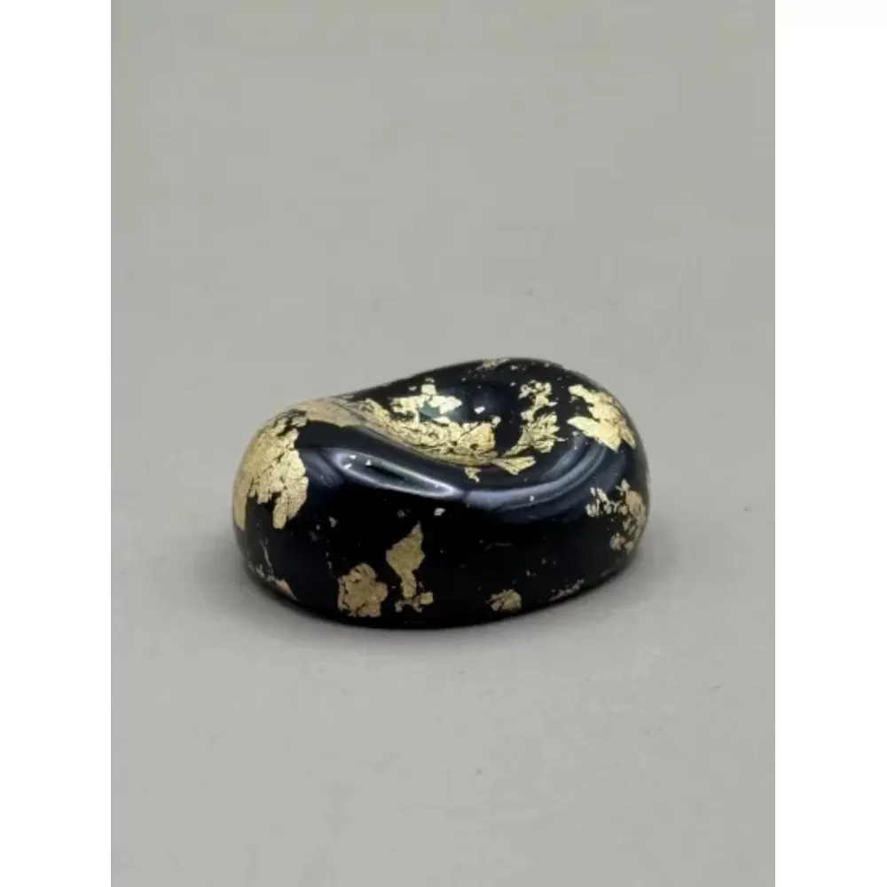 箸置き へこみ 漆黒金箔［NF218］