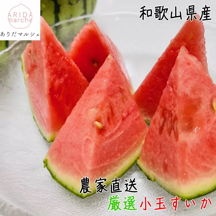 ［先行予約］厳選 小玉すいか Ｍサイズ ／2玉入り［農家直送］［先行予約］［和歌山県産］［MS127］