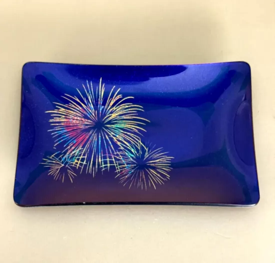 角小皿 花火 マジョブルー ［NF131］