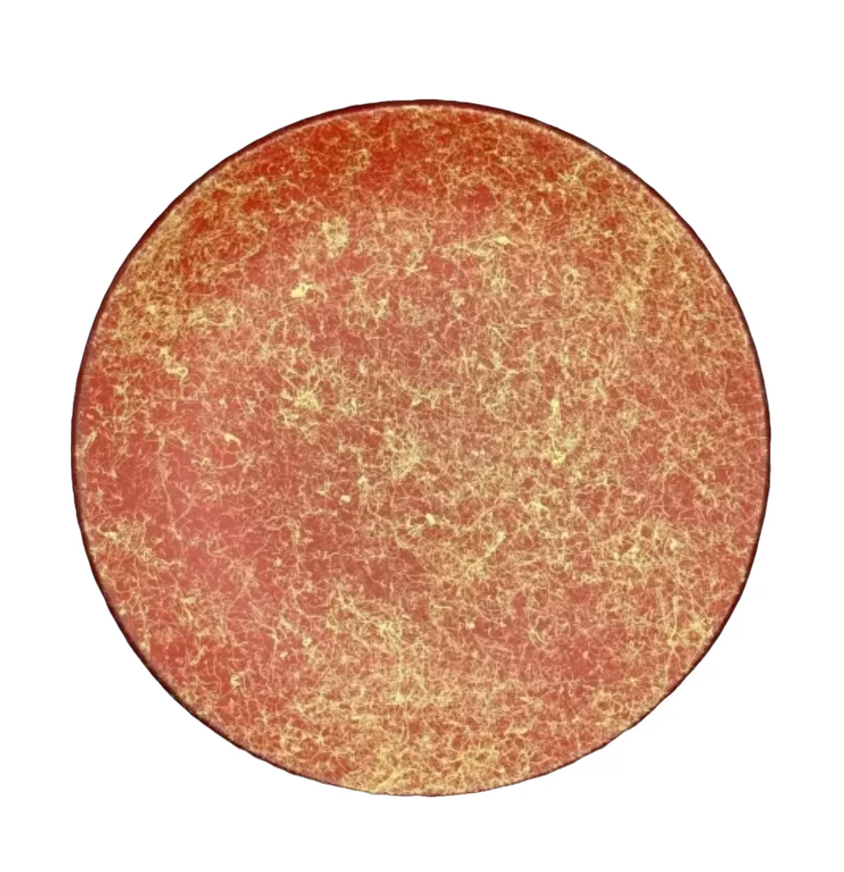 丸小皿 乱糸（マット仕上げ）本朱［NF181］