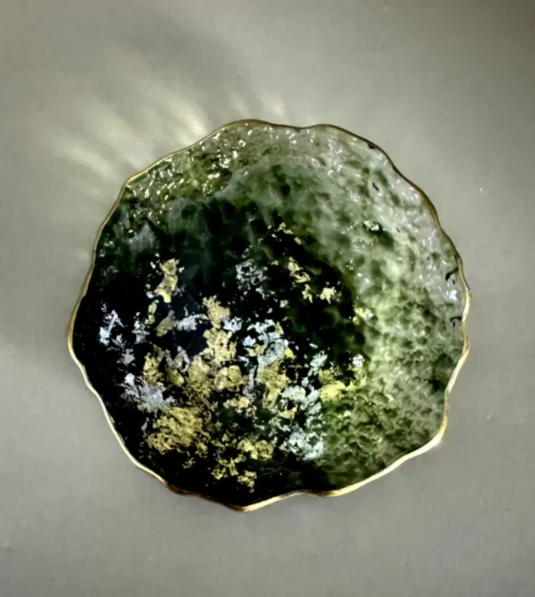 豆皿 口金ロック グラデーショングリーン ［NF164］