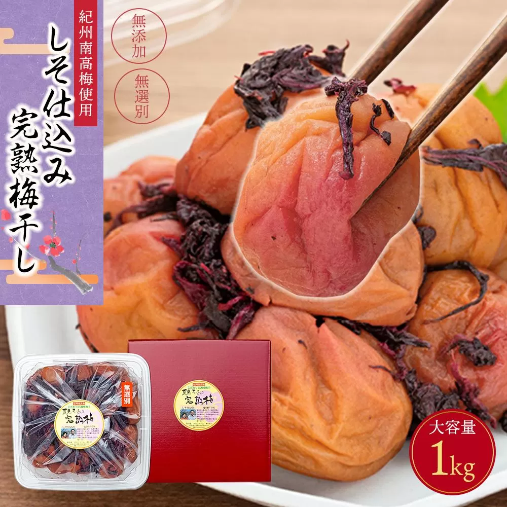 紀州南高梅使用　しそ仕込み完熟梅干し 無選別1kg［TM145］