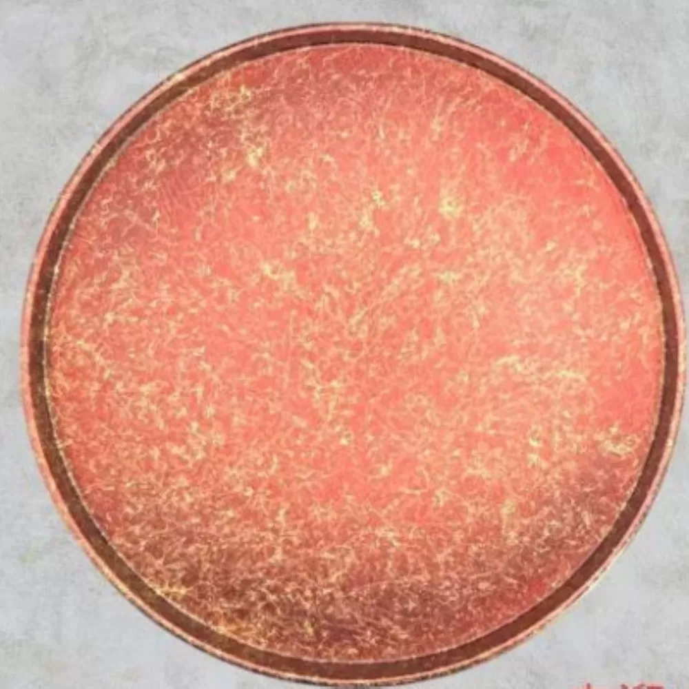 木製 丸トレイ 乱糸（マット仕上げ）赤溜［NF65］