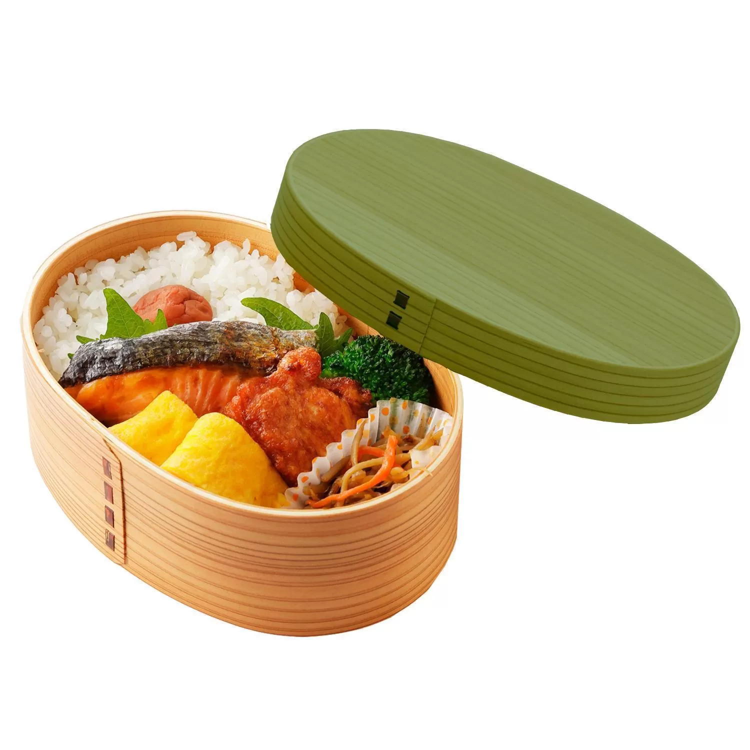 【リーフグリーン】曲げわっぱ 弁当箱 一段 カラー 紀州漆器 伝統工芸