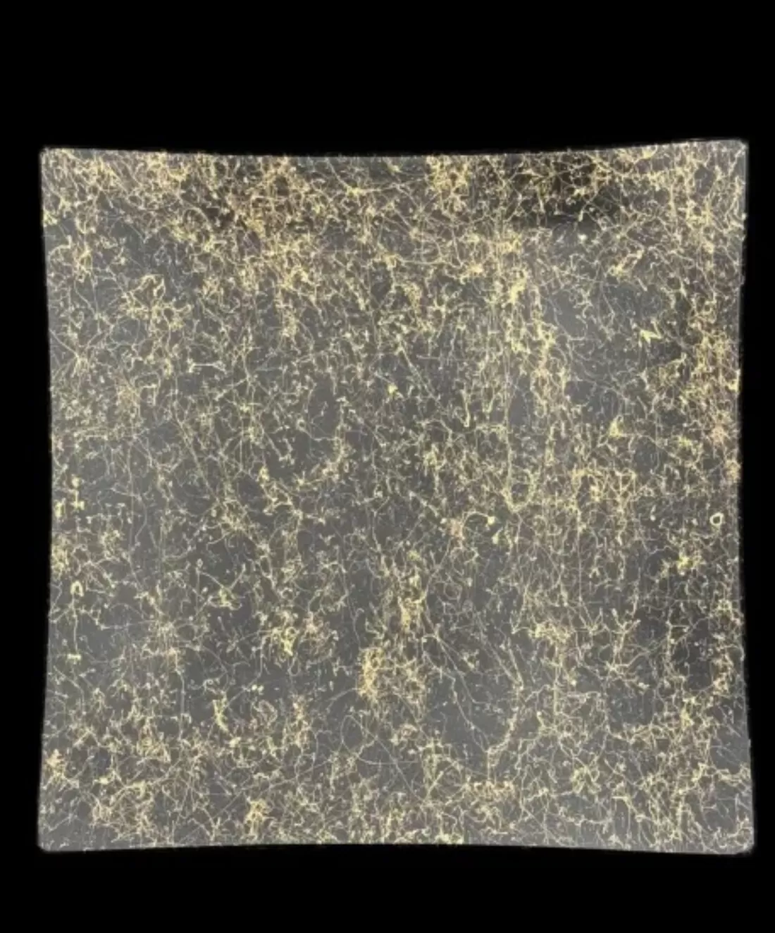 波スクエアプレート L 乱糸(マット仕上げ)漆黒［NF125］