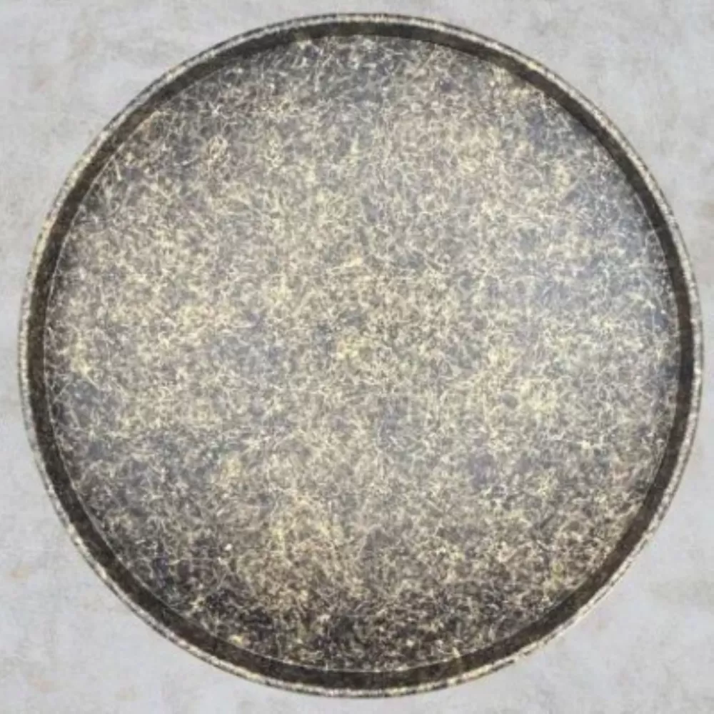 木製 丸トレイ 乱糸（マット仕上げ）漆黒［NF68］