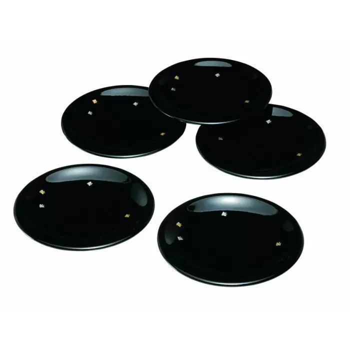 5.0寸 銘々皿 黒 千鳥 (5枚組)【YG111】