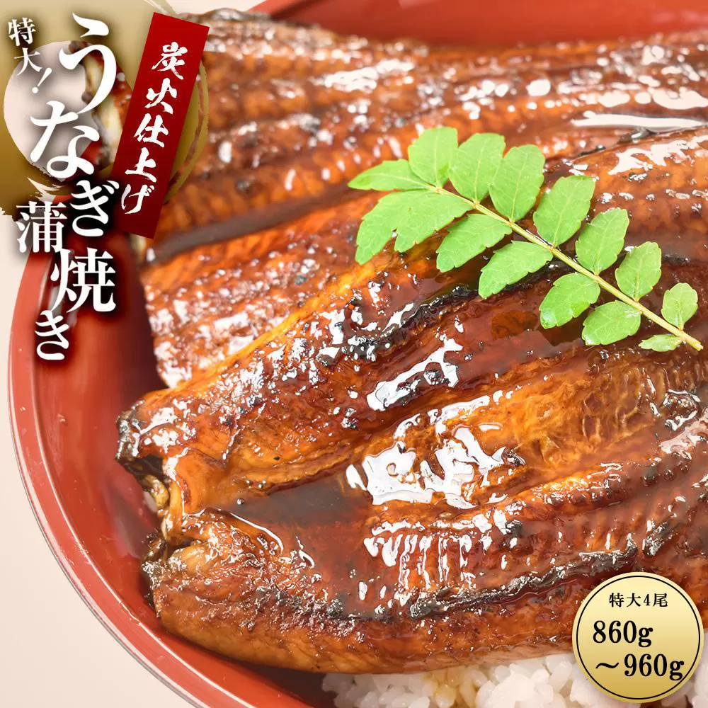 うなぎ蒲焼き4尾入り 860g〜960g（蒲焼たれ8袋 山椒付き）［KS7］