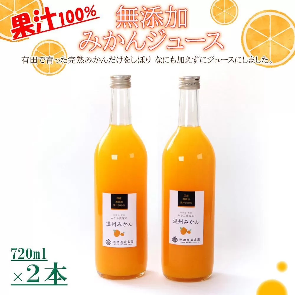 無添加 みかんジュース 720ml×2本［IKE234］