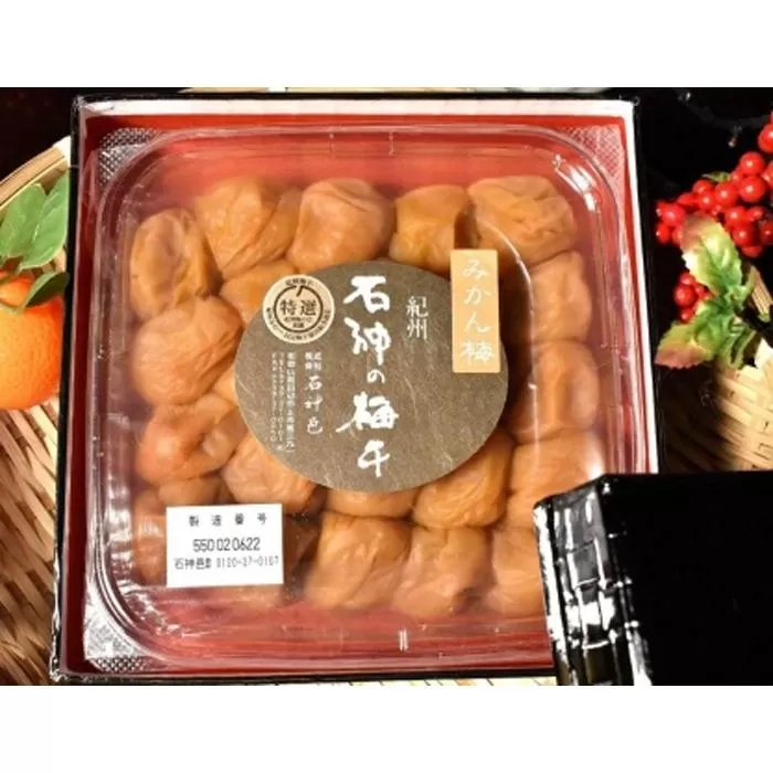 高級南高梅みかん梅400g入 紀州塗箱 網代模様仕上 【SW90】