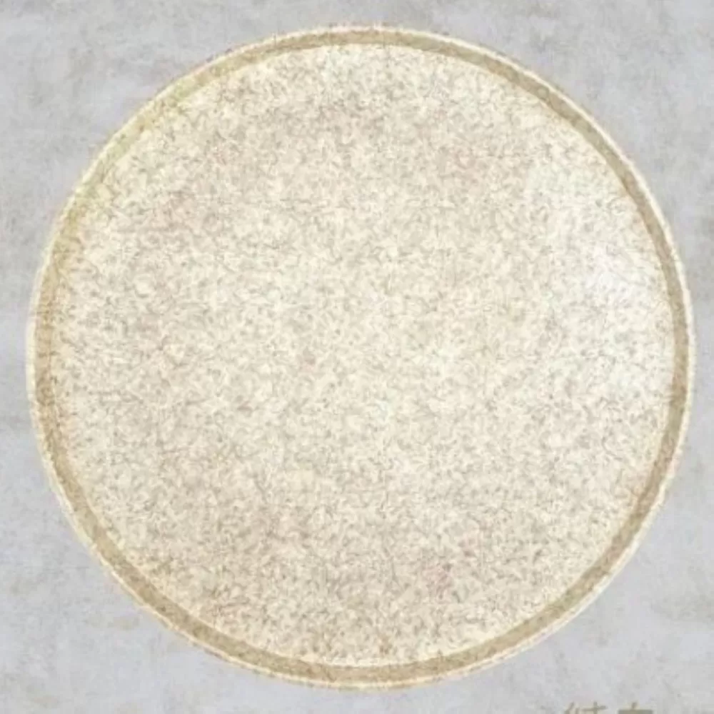 木製 丸トレイ 乱糸（マット仕上げ）純白［NF66］