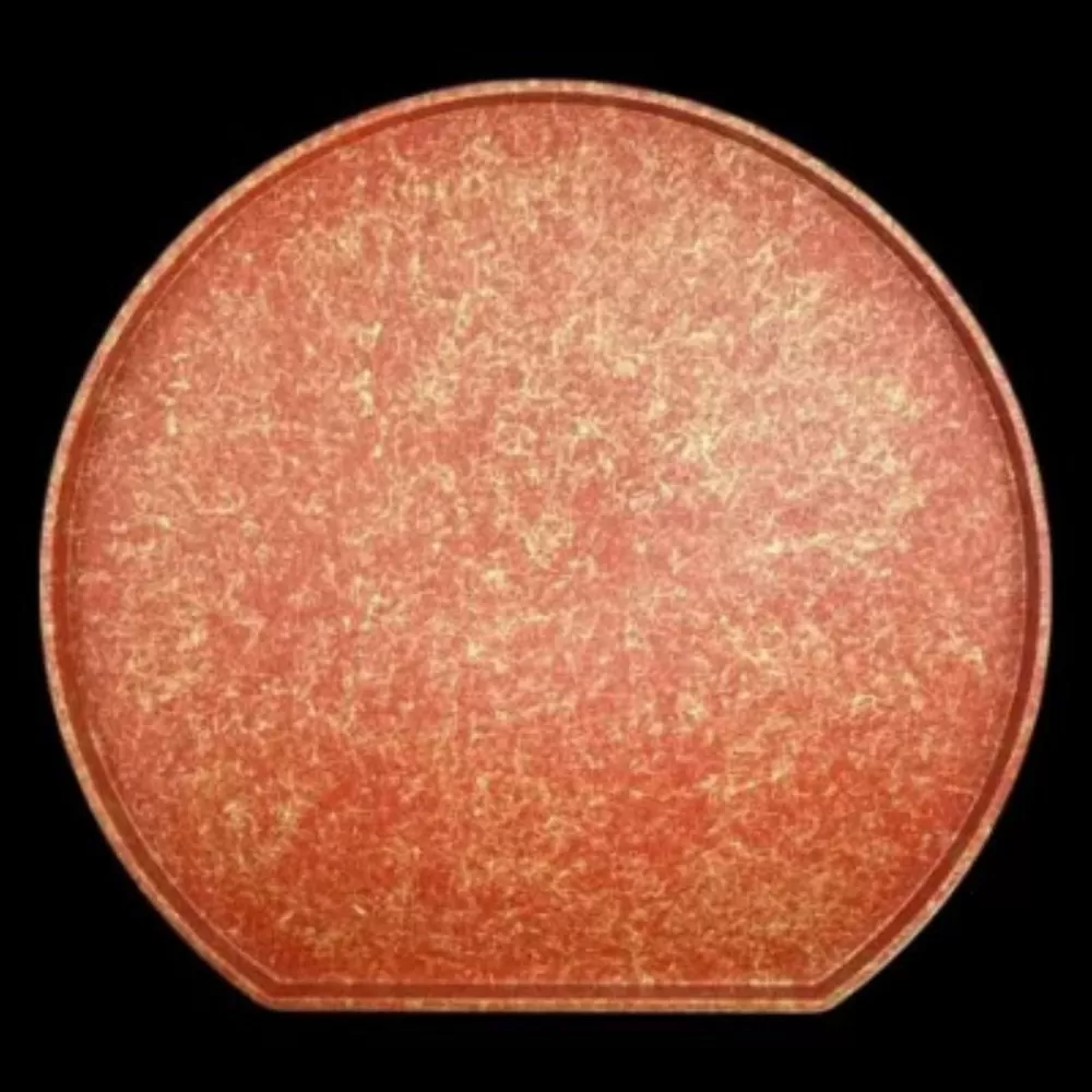 木製 半月トレイ 乱糸（マット仕上げ）本朱［NF70］