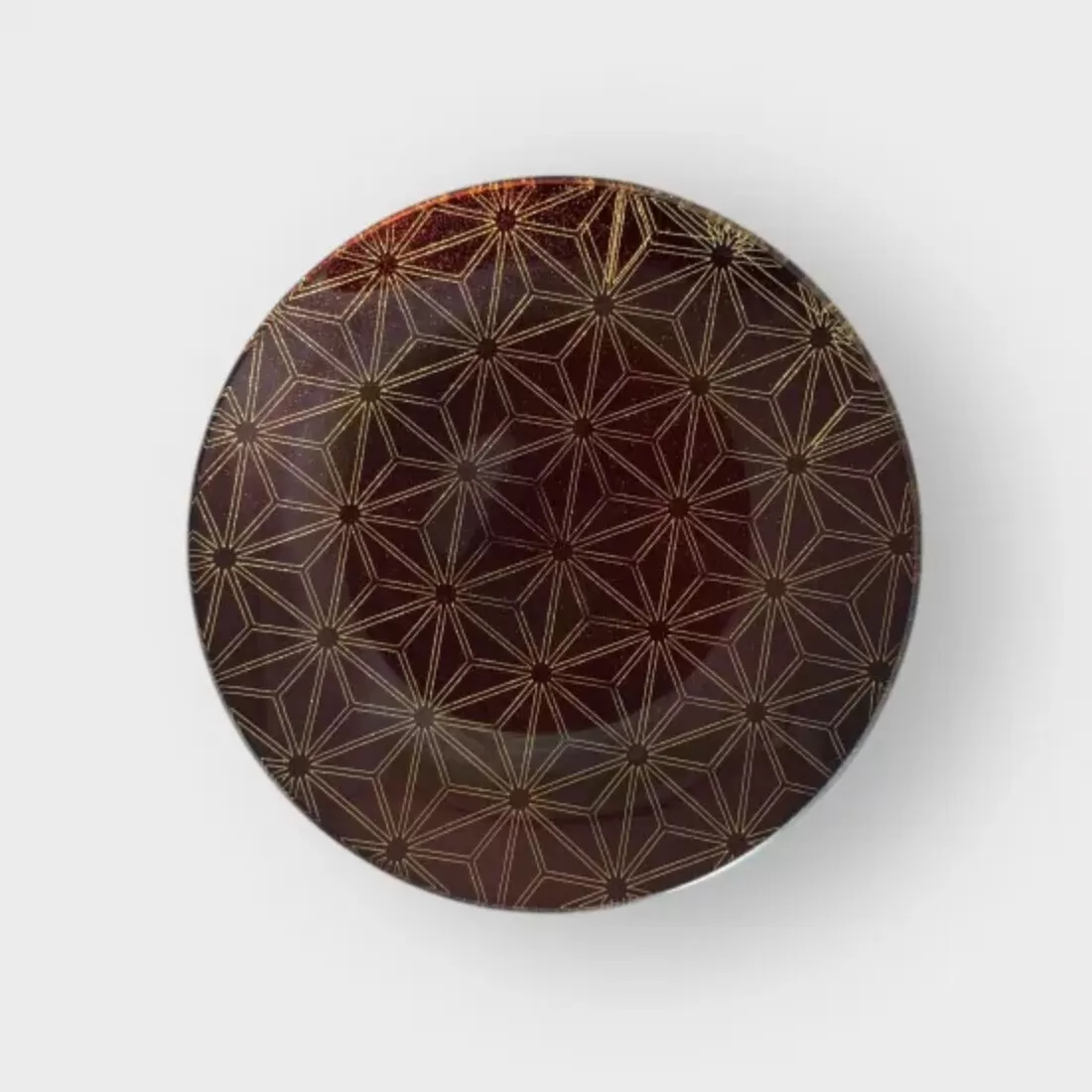 丸小皿 麻の葉 梨地 レッド［NF159］