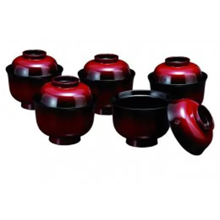 3.2吸物椀 篁 ５客入（食器洗浄機OK）【紀州漆器】