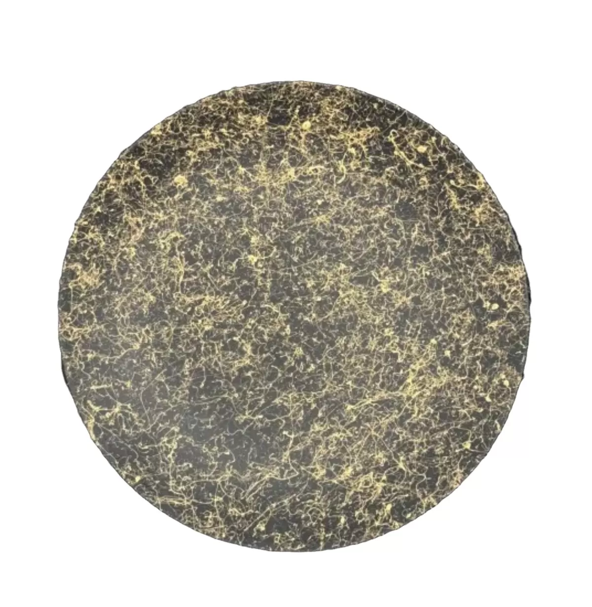 丸小皿 乱糸（マット仕上げ）漆黒［NF184］