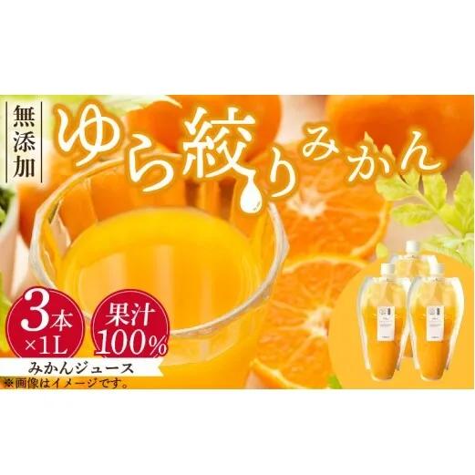 DG6006n_みかんジュース 1L×3本「ゆら絞りみかん 無添加」