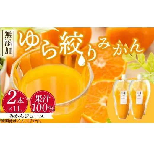 DG6016n_みかんジュース 1L × 2本「ゆら絞りみかん 無添加」