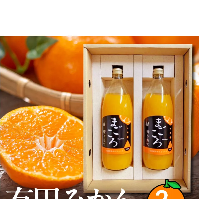 ZE6368n_有田みかんジュース100％1000ml 2本セット化粧箱入り【まごころ】