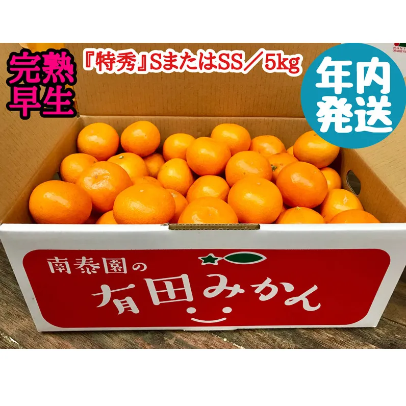 ZF6032n_≪年内発送≫【完熟早生・有田みかん】『特秀』SまたはSSサイズ／5kg