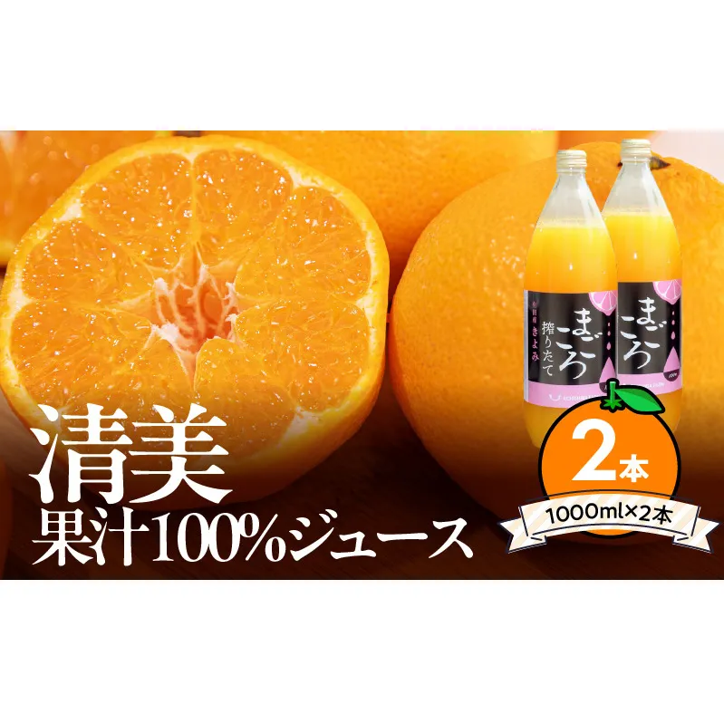 ZE6406n_【まごころ搾りたて】清見 100%ジュース 1000ml 2本