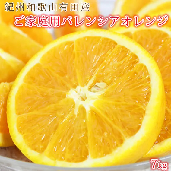 G7080_希少な 国産 バレンシアオレンジ 7kg 【家庭用 訳あり】【国産オレンジ オレンジ 柑橘 フルーツ 和歌山 有田】