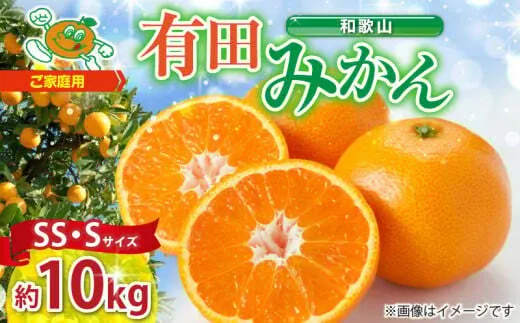 ZJ6098_【2025年先行予約】 有田みかん 訳あり 家庭用  有田みかん 約10kg (SS、Sサイズ)  みかん 温州みかん フルーツ 柑橘 果物 果実 ジューシー 人気 国産 食べ物 和歌山県 湯浅町 送料無料