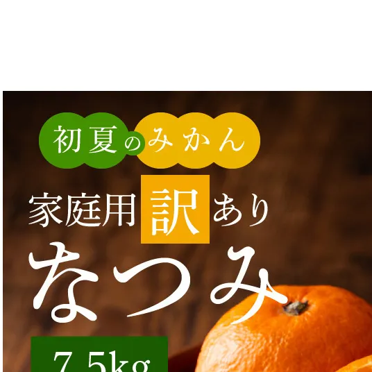 G7073_【2027年先行予約】初夏のみかん なつみ 7.5kg【家庭用 訳あり】【ミカン 蜜柑 柑橘 和歌山 有田 南津海】