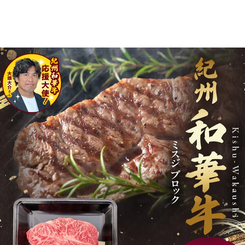紀州和華牛　ミスジブロック　500g_BN6121