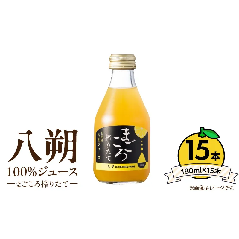 ZE6455_【まごころ搾りたて】八朔 100%ジュース 180ml × 15本