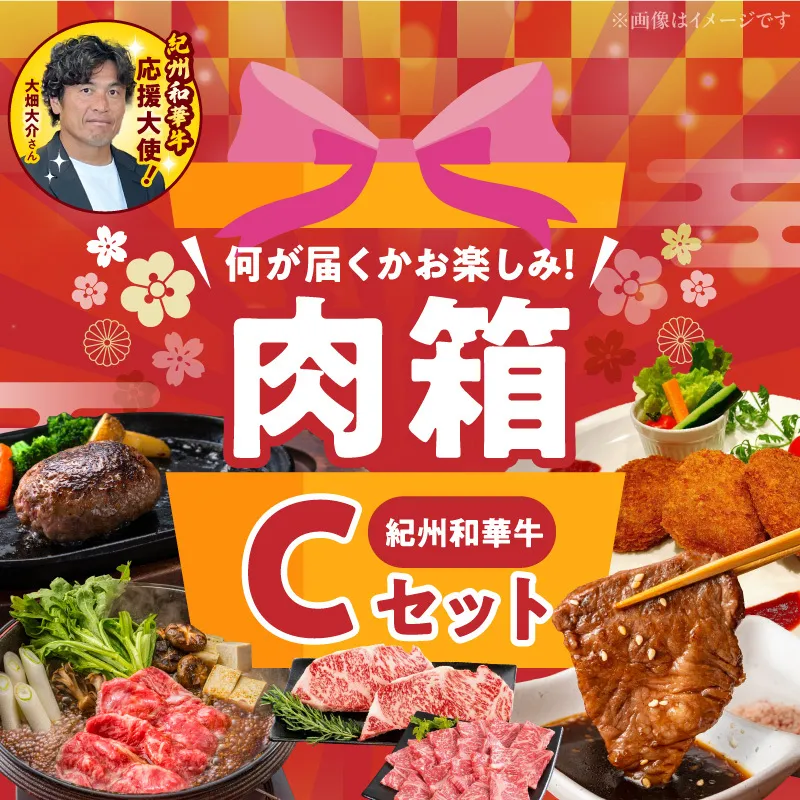 BN6137_お楽しみ肉箱 Cセット お試し ドキドキ 黒毛和牛 ハンバーグ ステーキ ロース ヒレ 焼肉 すき焼き しゃぶしゃぶ 盛り合わせ コロッケ ローストビーフ 食品 和歌山県 湯浅町 送料無料 