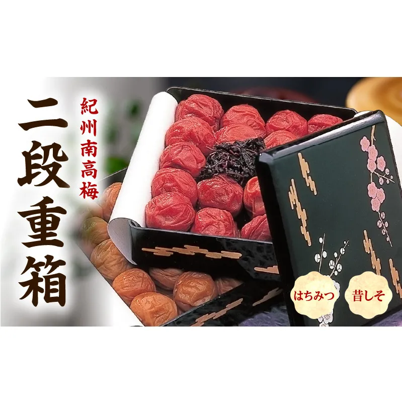 SF1030_紀州南高梅　二段重箱（はちみつ・昔しそ）