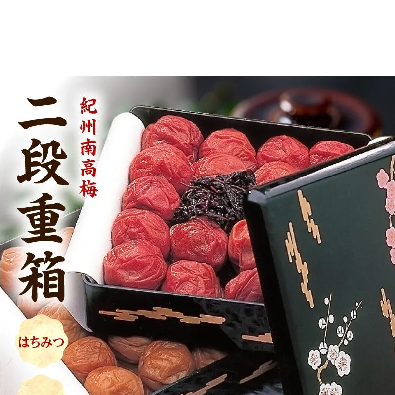 SF1030_紀州南高梅　二段重箱（はちみつ・昔しそ）