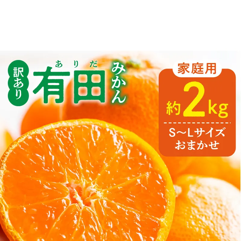 DZ6100_12_【2026年12月発送】ご家庭用 有田みかん 和歌山 S～Lサイズ 大きさお任せ 約2kg