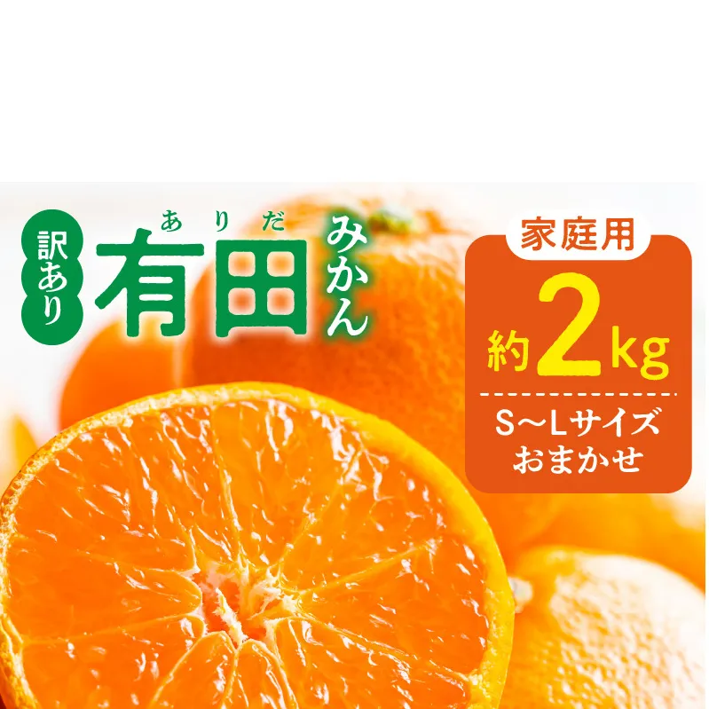 DZ6100_01_【2027年1月発送】ご家庭用 有田みかん 和歌山 S～Lサイズ 大きさお任せ 約2kg