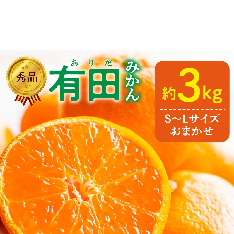 DZ6009n_01_【2027年1月発送】秀品 有田みかん 和歌山県産 S～Lサイズ 大きさお任せ 約3kg