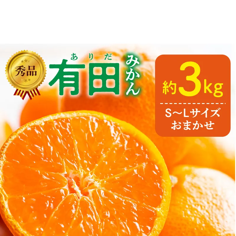 DZ6009n_12_【2026年12月発送】秀品 有田みかん 和歌山県産 S～Lサイズ 大きさお任せ 約3kg