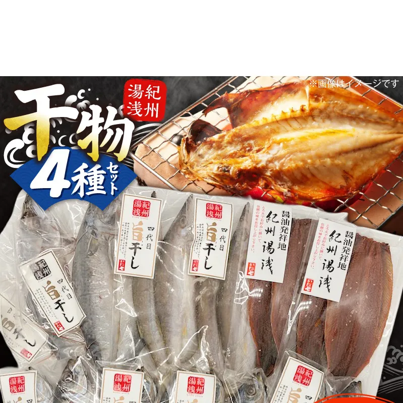 AD6102_かね七商店　湯浅の干物大満足セット　小あじ・かます・さば・さんま味醂干し計１８枚