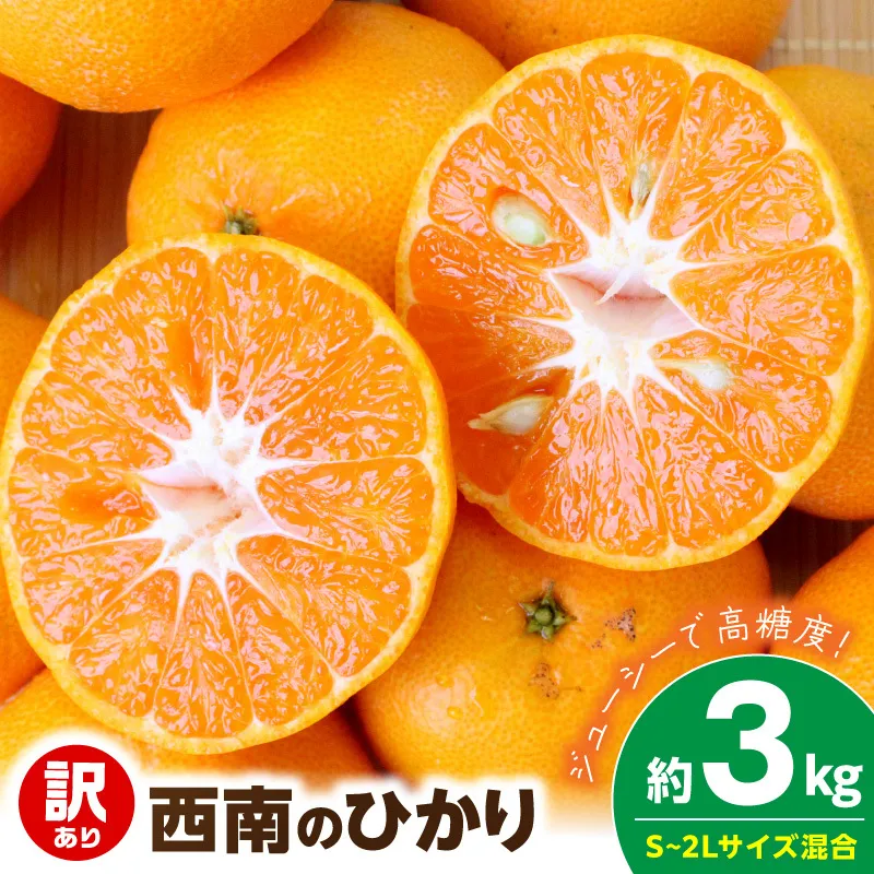 【2026年先行予約】《訳あり 家庭用》西南のひかり 約3kg（S～2Lサイズ混合）_EQ6007