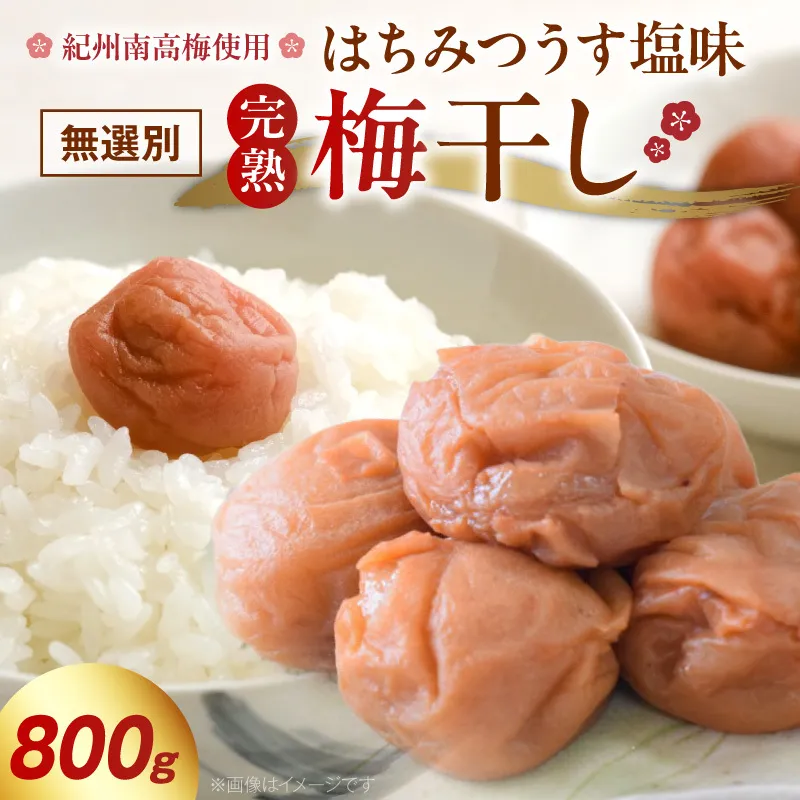 紀州南高梅使用 はちみつうす塩味完熟梅干し 無選別 800g_ZD7034