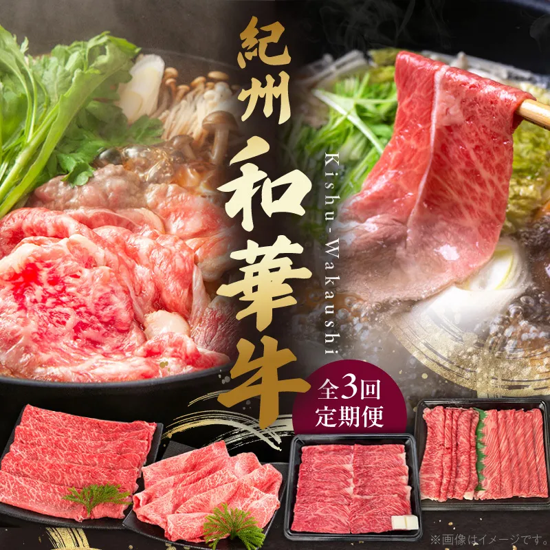 紀州和華牛の魅力を部位ごとに楽しむ贅沢定期便 全3回 _BN60-T01