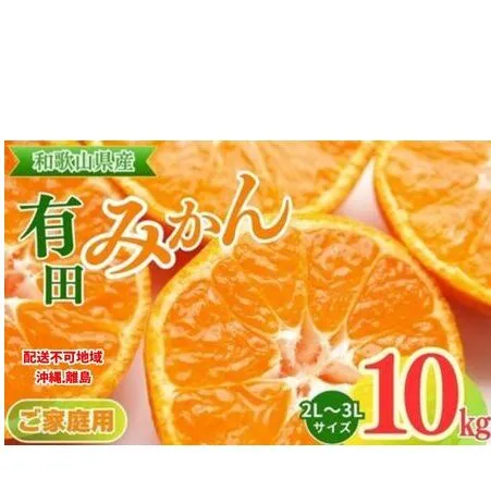 【ご家庭用】和歌山有田みかん約10kg(2L、3Lサイズ)〇 ※2025年11月上旬～2026年1月下旬頃に順次発送予定
