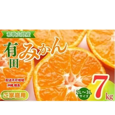 【ご家庭用】和歌山有田みかん約7kg(2L、3Lサイズ)〇 ※2025年11月上旬～2026年1月下旬頃に順次発送予定