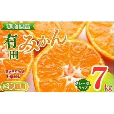 【ご家庭用】和歌山有田みかん約7kg(2L、3Lサイズ)〇