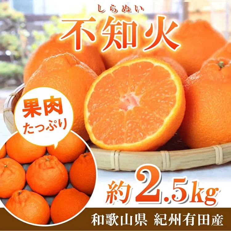 紀州有田産不知火(しらぬひ) 2.5kg ※2026年2月中旬～3月中旬頃に順次発送予定