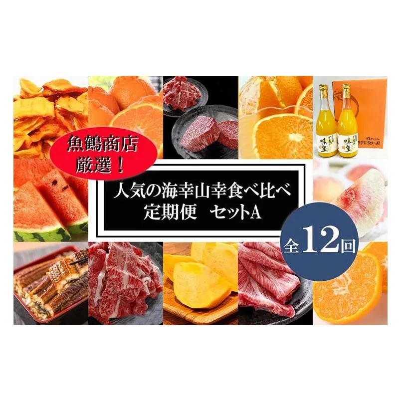 〈毎月定期便〉人気の海幸山幸食べ比べ セットA 【定期便全12回】【魚鶴厳選】◆