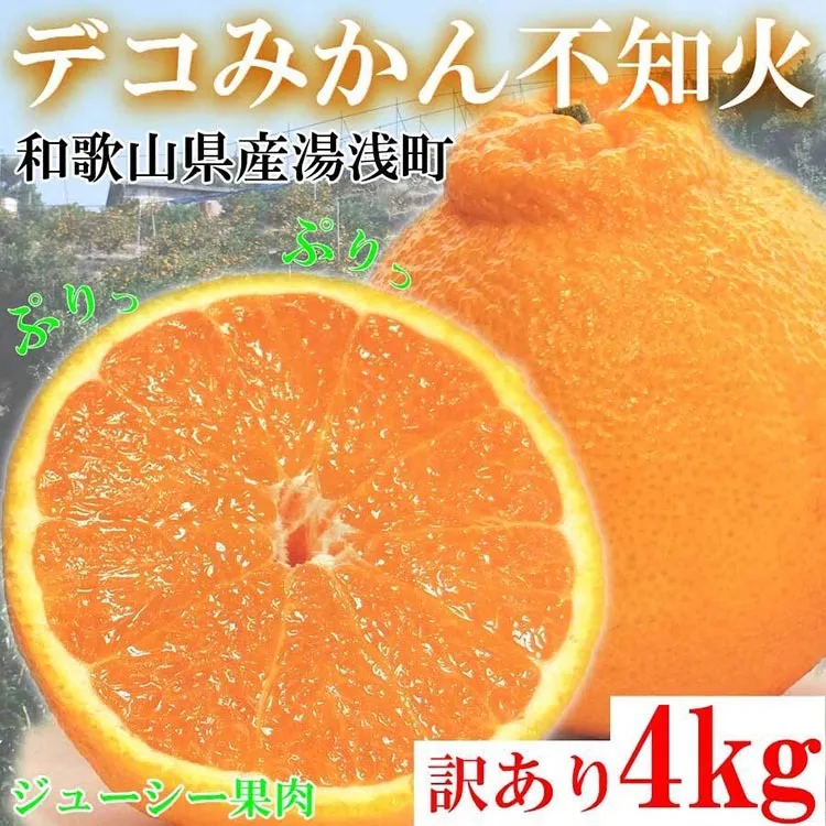 不知火（しらぬい） オレンジ みかん 家庭用 4kg ｜ 訳あり 和歌山みかん オレンジ フルーツ 果物 ※北海道・沖縄・離島への配送不可 ※2026年2月下旬～3月下旬頃に順次発送予定