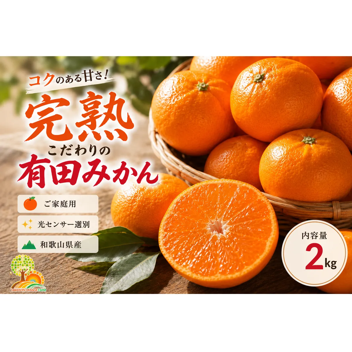 ＼光センサー選別／こだわりの完熟有田みかん 2kg【ご家庭用】サイズ混合 有機質肥料100% ｜ みかん 有田みかん 温州みかん ミカン 温州ミカン 柑橘 温州 甘い コク 産地直送◇