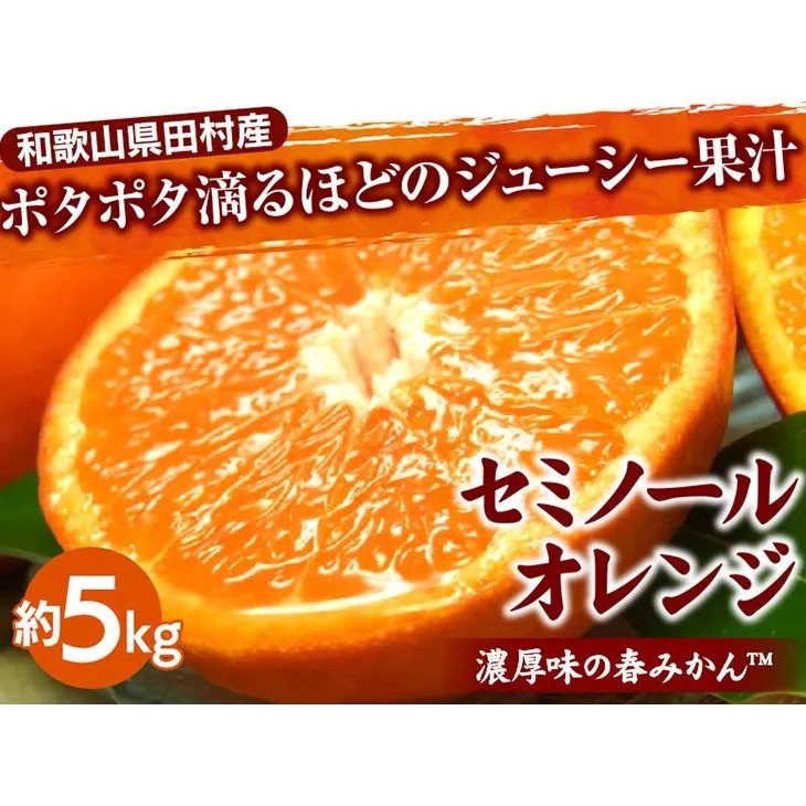 セミノールオレンジ[約5kg]湯浅町田村産春みかん【果実サイズおまかせ】｜和歌山県産 柑橘 フルーツ 紀伊国屋文左衛門本舗 ※2025年5月上旬～5月下旬頃に順次発送予定